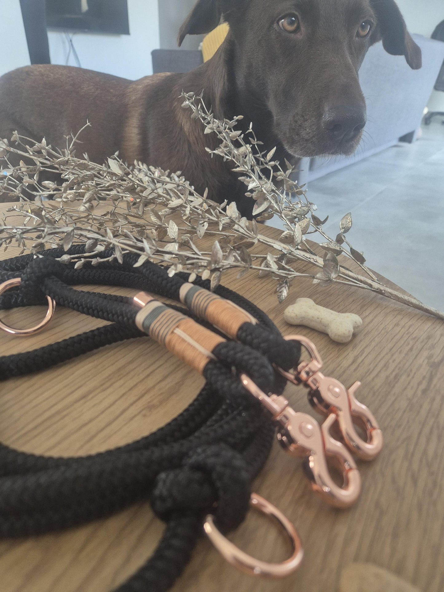 Rope towline in black with rose gold | TAUZAUBER ANNIVERSARY EDITION