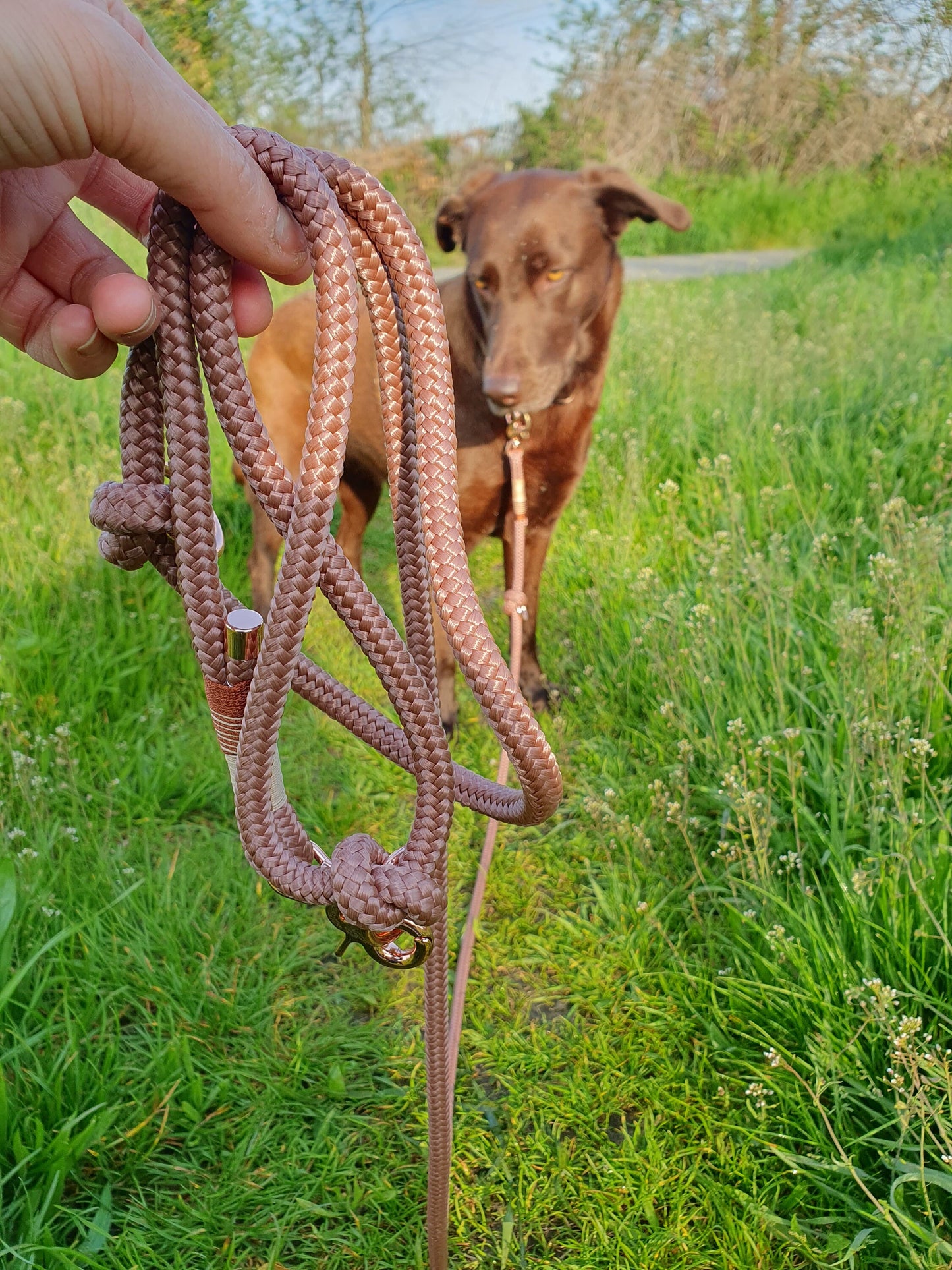 Rope towline in copper pink with beige and rose gold | TOWLINE RUBY