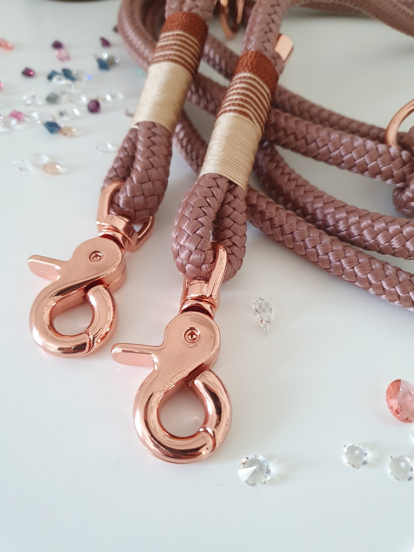 Rope towline in copper pink with beige and rose gold | TOWLINE RUBY