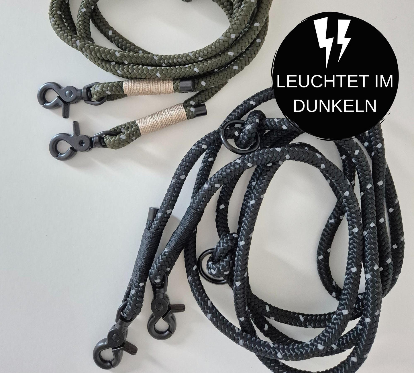 Reflective rope towline for dogs with | TOWLE REFLECTS