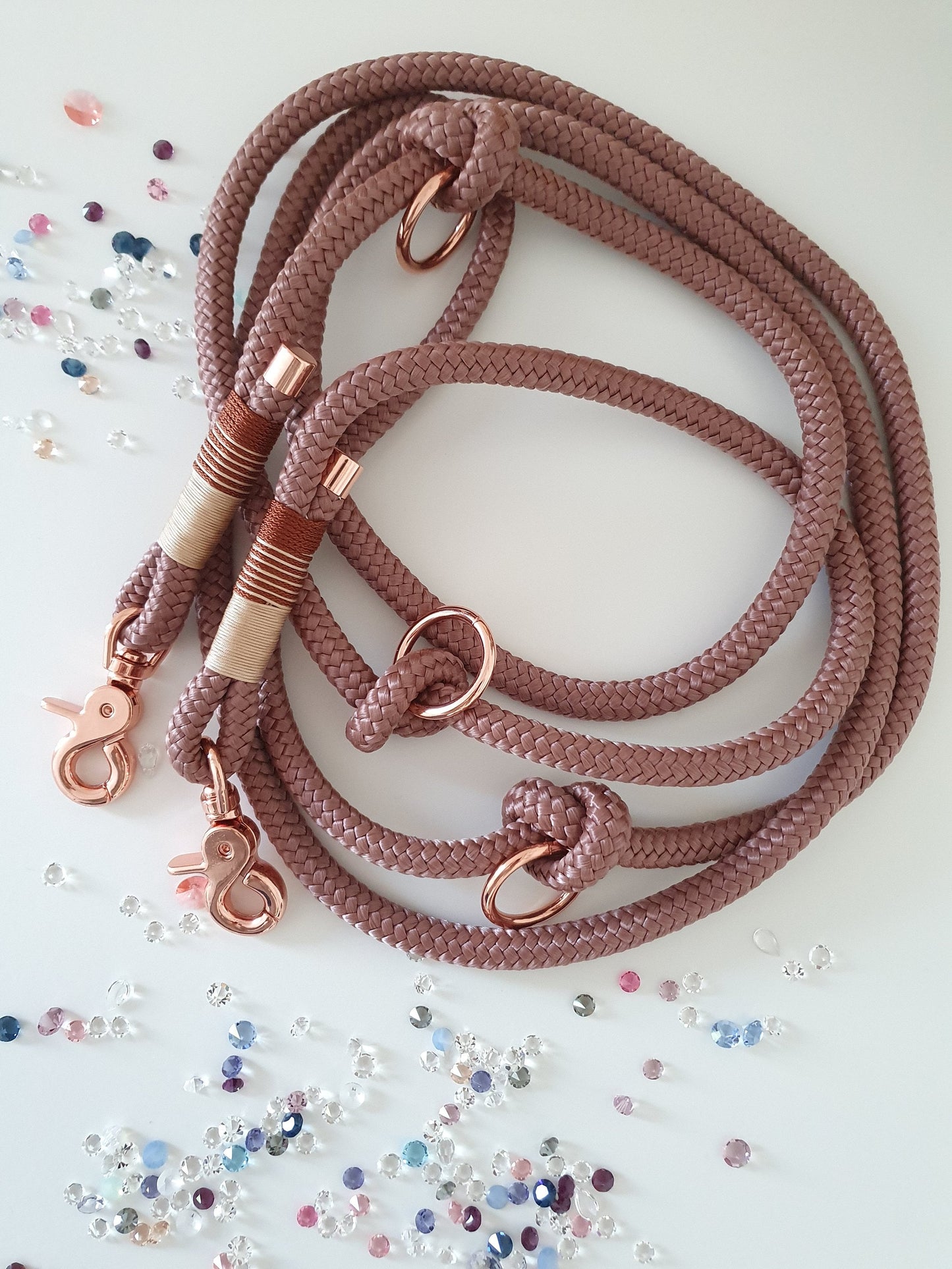 Rope towline in copper pink with beige and rose gold | TOWLINE RUBY