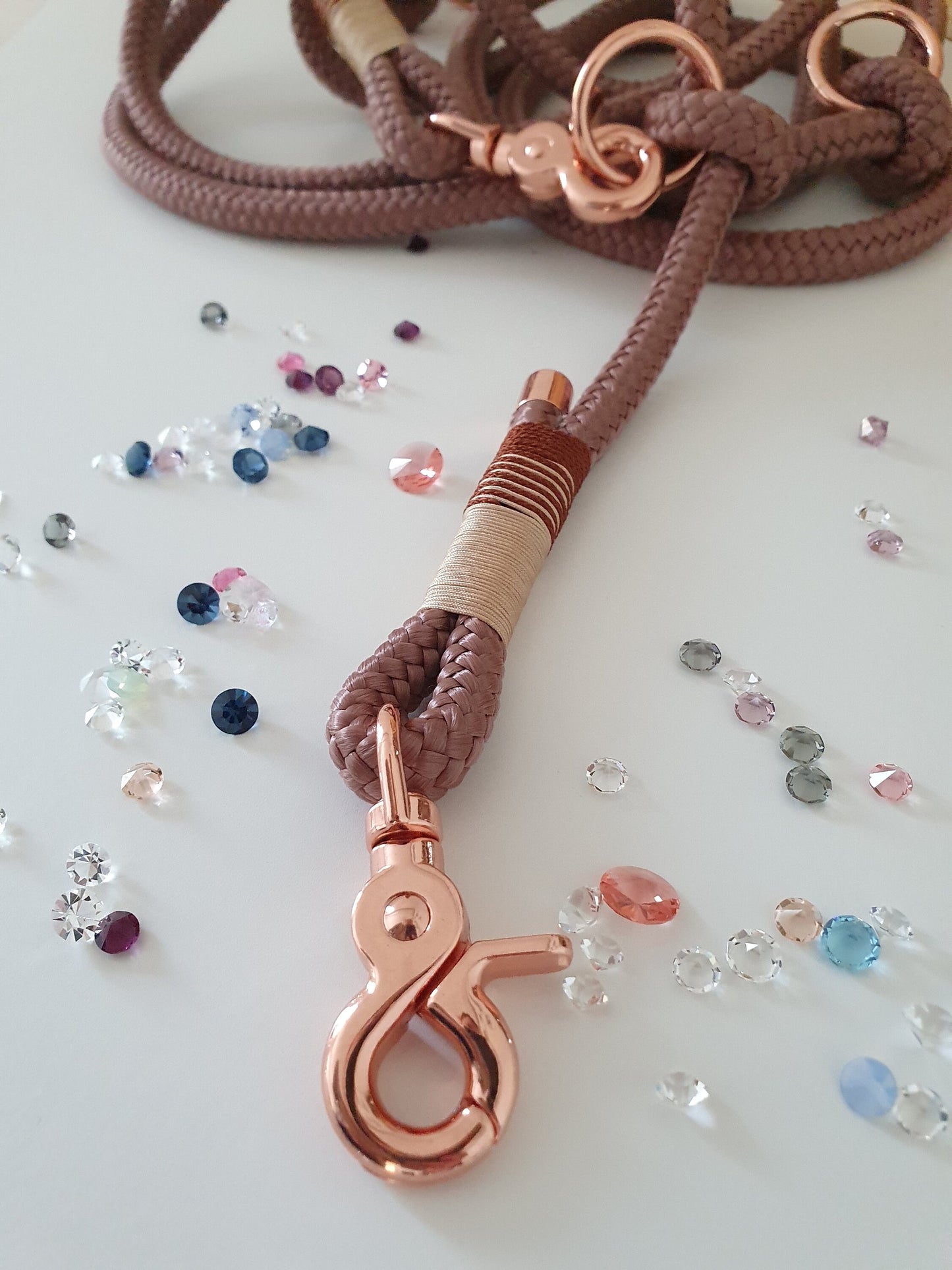 Rope towline in copper pink with beige and rose gold | TOWLINE RUBY