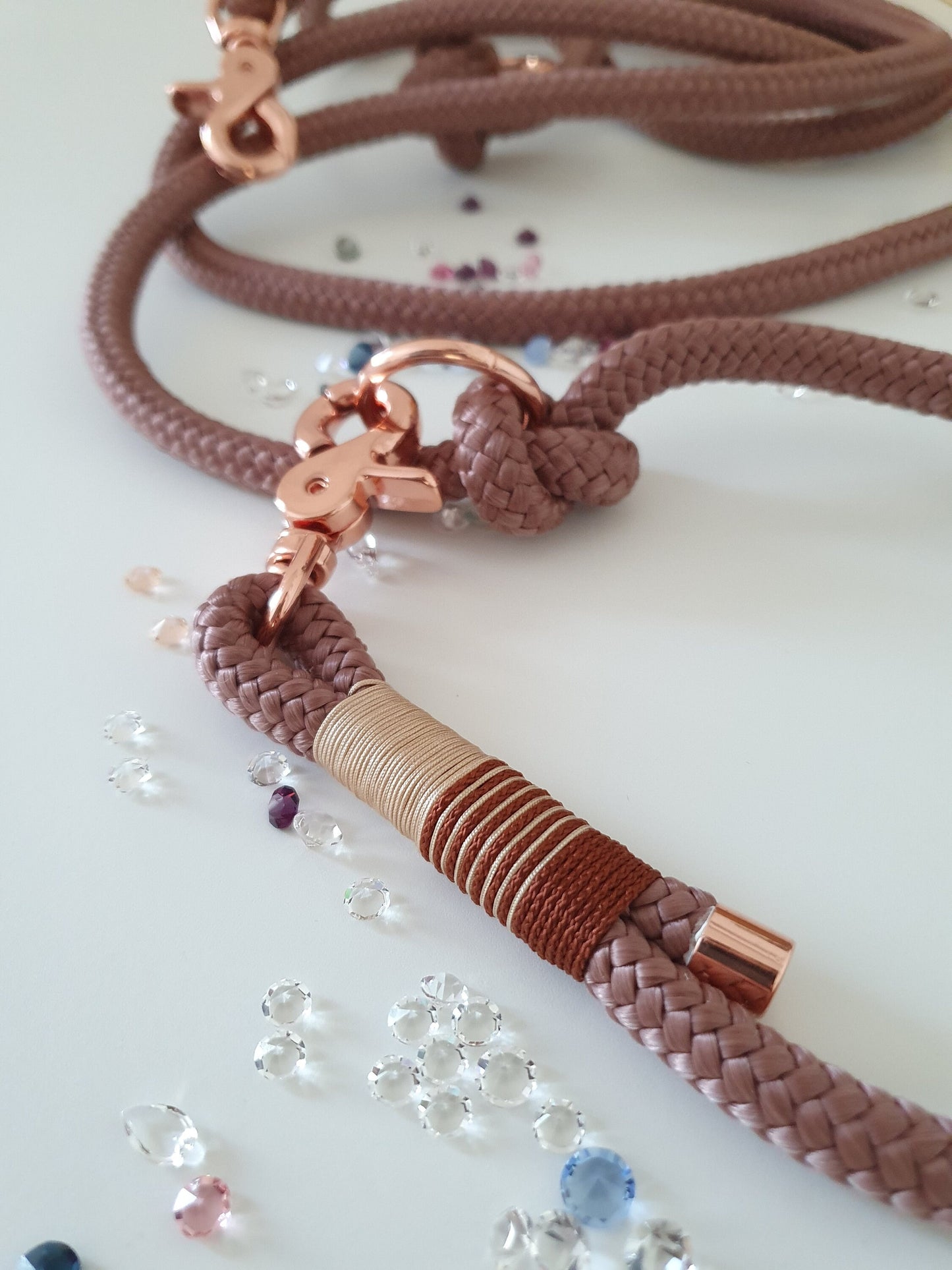 Rope towline in copper pink with beige and rose gold | TOWLINE RUBY