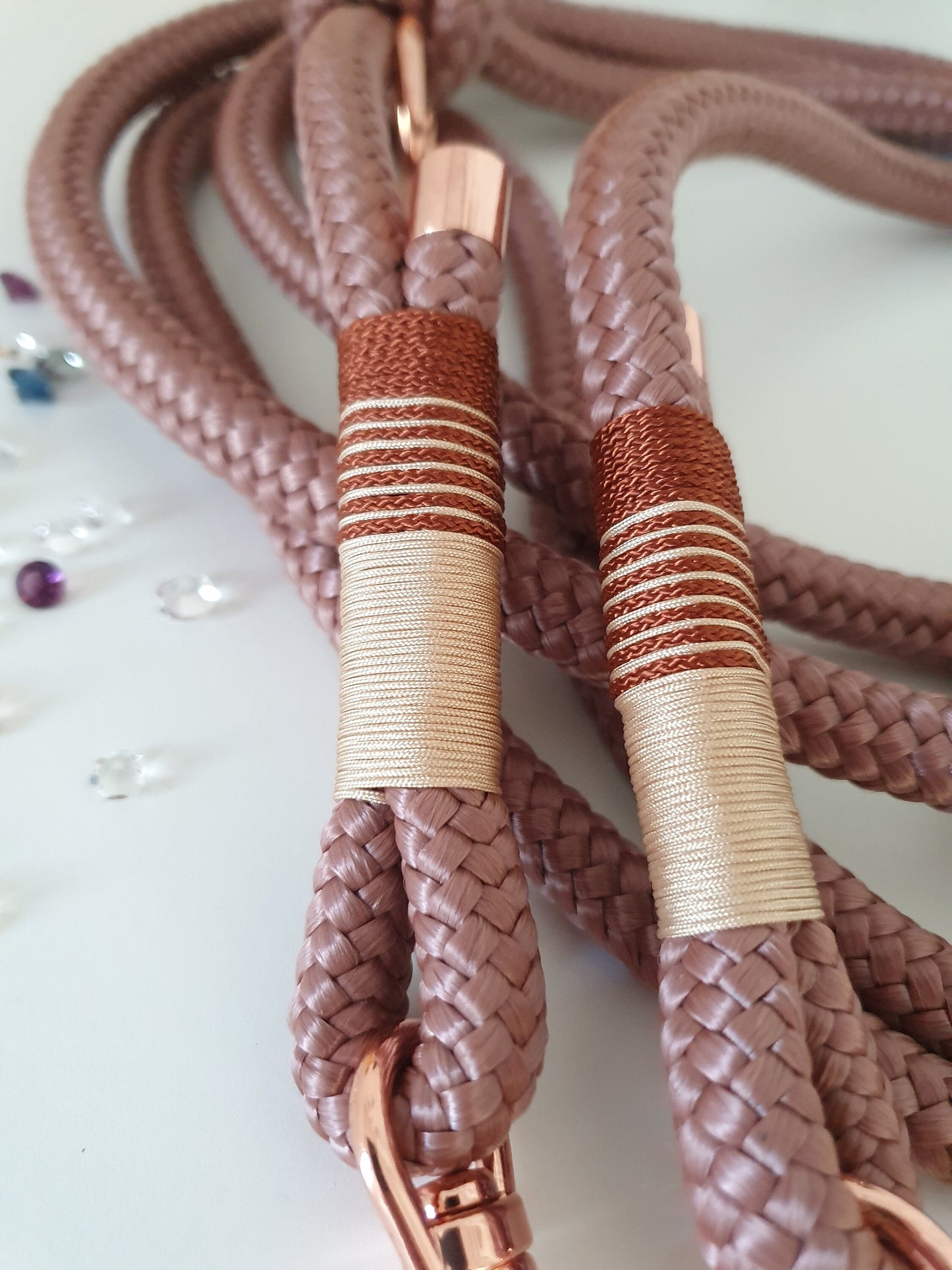 Rope towline in copper pink with beige and rose gold | TOWLINE RUBY