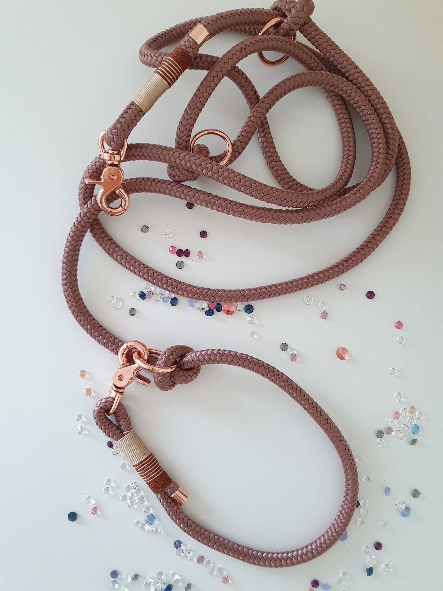Rope towline in copper pink with beige and rose gold | TOWLINE RUBY