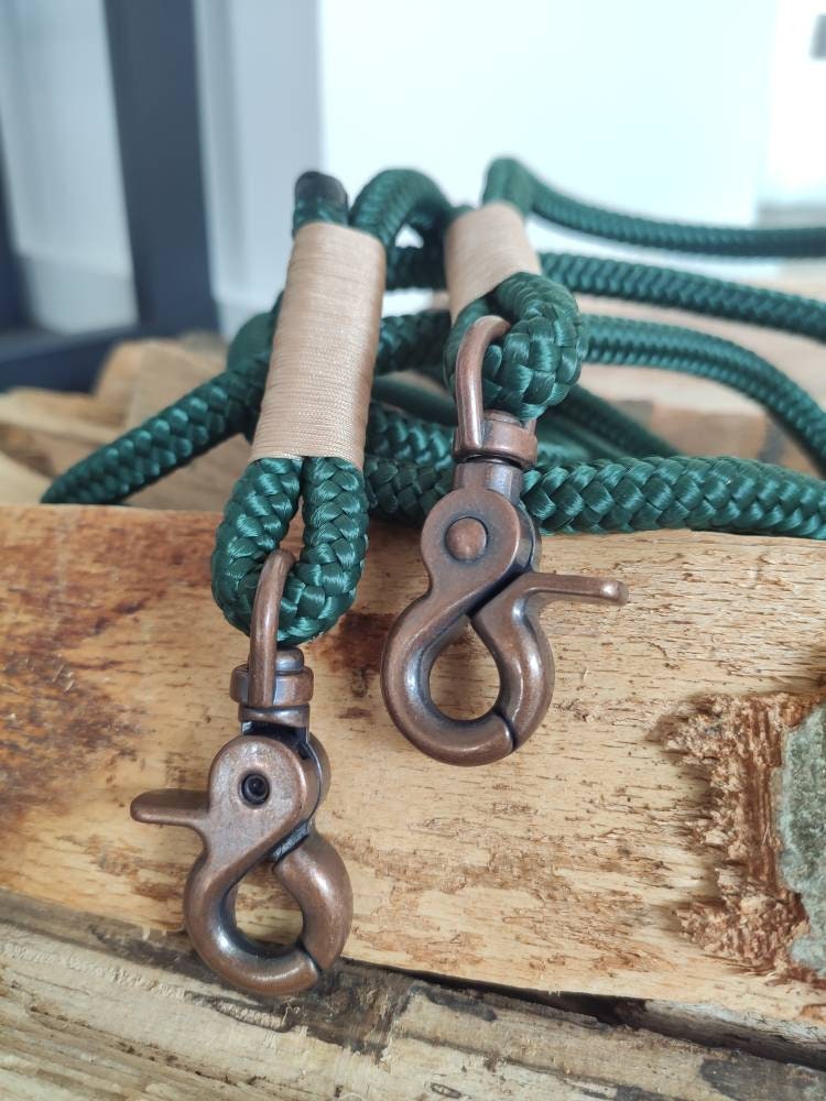 Rope towline in emerald green with beige | EMERALD TOWLINE