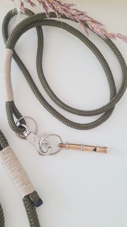 Dog set leash + dog whistle