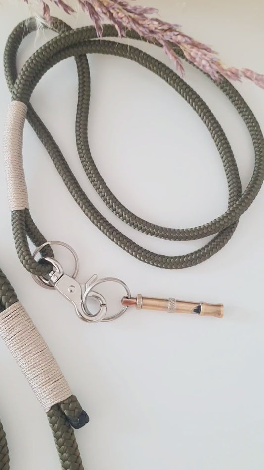 Dog set leash + dog whistle