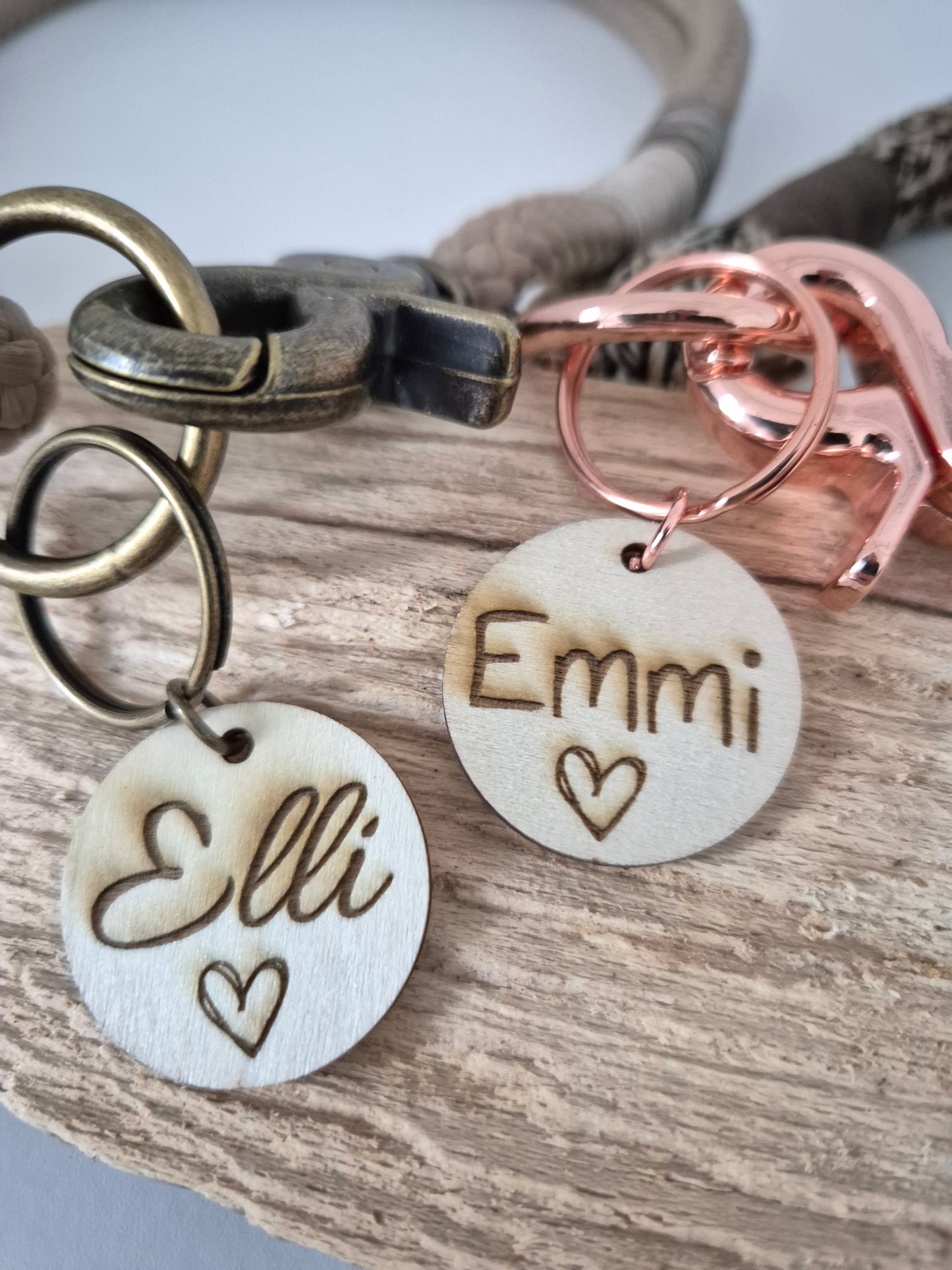 Rope dog leash collar set in olive green and copper | SET WALDLUST